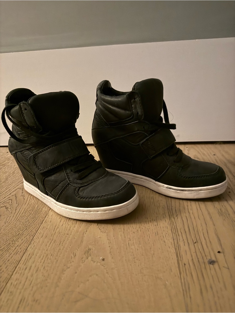 ASH women’s High-Top Wedge Sneakers in Black